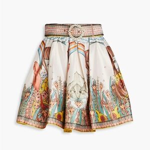 Zimmerman Belted Printed Mini Skirt